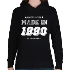 PRINTFASHION 1990 - Női kapucnis pulóver - Fekete női pulóver, kardigán