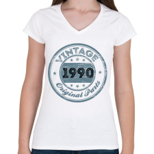 PRINTFASHION 1990 - Női V-nyakú póló - Fehér női póló