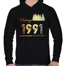 PRINTFASHION 1991 - Férfi kapucnis pulóver - Fekete