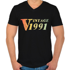 PRINTFASHION 1991 - Férfi V-nyakú póló - Fekete