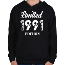 PRINTFASHION 1991 - Gyerek kapucnis pulóver - Fekete