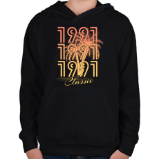 PRINTFASHION 1991 - Gyerek kapucnis pulóver - Fekete