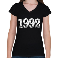 PRINTFASHION 1992 - Női V-nyakú póló - Fekete