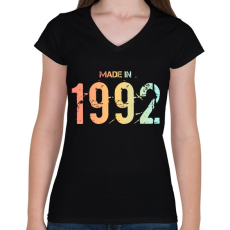 PRINTFASHION 1992 - Női V-nyakú póló - Fekete