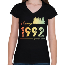 PRINTFASHION 1992 - Női V-nyakú póló - Fekete női póló