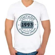 PRINTFASHION 1993 - Férfi V-nyakú póló - Fehér férfi póló