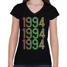 PRINTFASHION 1994 - Női V-nyakú póló - Fekete női póló