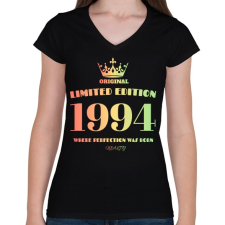PRINTFASHION 1994 - Női V-nyakú póló - Fekete női póló