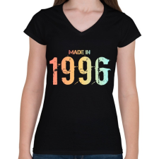 PRINTFASHION 1996 - Női V-nyakú póló - Fekete női póló