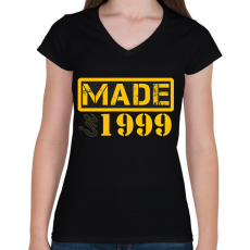 PRINTFASHION 1999 - Női V-nyakú póló - Fekete