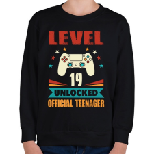 PRINTFASHION 19 éves gamer - Gyerek pulóver - Fekete gyerek pulóver, kardigán