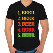 PRINTFASHION 1-5 Beer - Férfi V-nyakú póló - Fekete férfi póló