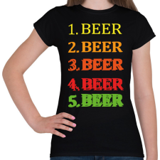 PRINTFASHION 1-5 Beer - Női póló - Fekete női póló