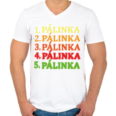 PRINTFASHION 1-5 Pálinka - Férfi V-nyakú póló - Fehér