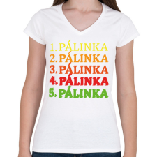 PRINTFASHION 1-5 Pálinka - Női V-nyakú póló - Fehér női póló