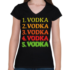 PRINTFASHION 1-5 Vodka - Női V-nyakú póló - Fekete