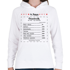 PRINTFASHION #1 Anya összetevők - Női kapucnis pulóver - Fehér