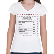 PRINTFASHION #1 Anya összetevők - Női V-nyakú póló - Fehér női póló