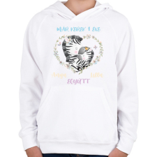 PRINTFASHION 1 éve együtt - Névvel, számmal - Gyerek kapucnis pulóver - Fehér gyerek pulóver, kardigán
