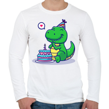 PRINTFASHION 1 éves dínó baba - Férfi hosszú ujjú póló - Fehér férfi póló