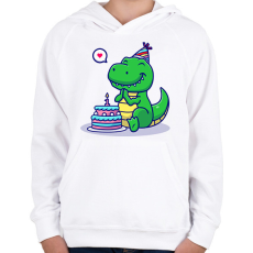 PRINTFASHION 1 éves dínó baba - Gyerek kapucnis pulóver - Fehér
