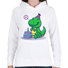 PRINTFASHION 1 éves dínó baba - Női kapucnis pulóver - Fehér női pulóver, kardigán