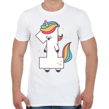 PRINTFASHION 1 éves unikornis - Férfi póló - Fehér férfi póló