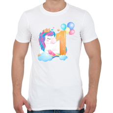 PRINTFASHION 1 éves unikornis - Férfi póló - Fehér