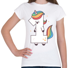PRINTFASHION 1 éves unikornis - Női póló - Fehér