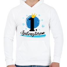 PRINTFASHION 1. szilveszterem - Férfi kapucnis pulóver - Fehér