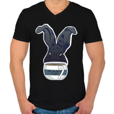 PRINTFASHION 1 vödör kávé - Férfi V-nyakú póló - Fekete férfi póló