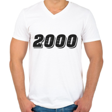 PRINTFASHION 2000 - Férfi V-nyakú póló - Fehér