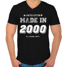 PRINTFASHION 2000 - Férfi V-nyakú póló - Fekete férfi póló