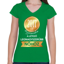 PRINTFASHION 2017 - Női V-nyakú póló - Zöld női póló