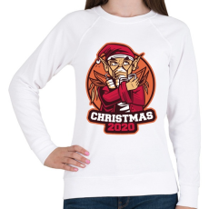 PRINTFASHION 2020 Karácsony mikulás maszkban - Női pulóver - Fehér