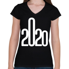PRINTFASHION 2020 - Női V-nyakú póló - Fekete női póló