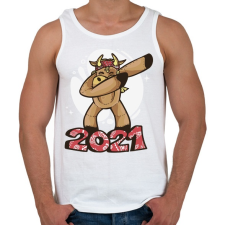 PRINTFASHION 2021 táncoló tehén  - Férfi atléta - Fehér atléta, trikó