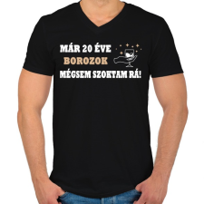 PRINTFASHION 20 éve borozgatok! - Férfi V-nyakú póló - Fekete férfi póló