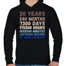 PRINTFASHION 20 years - Férfi kapucnis pulóver - Fekete
