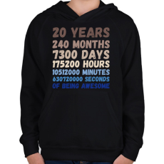 PRINTFASHION 20 years - Gyerek kapucnis pulóver - Fekete