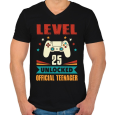 PRINTFASHION 25 éves gamer - Férfi V-nyakú póló - Fekete