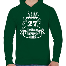 PRINTFASHION 27 lettem - Férfi kapucnis pulóver - Sötétzöld
