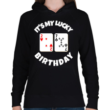 PRINTFASHION 27 POKER SZÜLINAP - Női kapucnis pulóver - Fekete női pulóver, kardigán