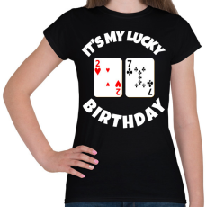 PRINTFASHION 27 POKER SZÜLINAP - Női póló - Fekete