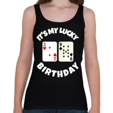 PRINTFASHION 29 POKER SZÜLINAP - Női atléta - Fekete női trikó