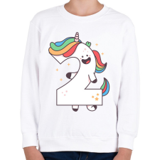PRINTFASHION 2 éves unikornis - Gyerek pulóver - Fehér gyerek pulóver, kardigán