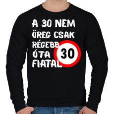 PRINTFASHION 30 éves (fehér) - Férfi pulóver - Fekete