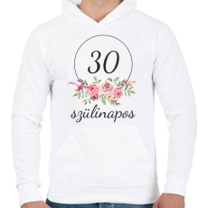 PRINTFASHION 30 éves szülinapos - Férfi kapucnis pulóver - Fehér
