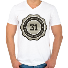 PRINTFASHION 31 - Férfi V-nyakú póló - Fehér