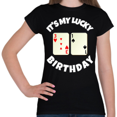 PRINTFASHION 31 POKER SZÜLINAP - Női póló - Fekete